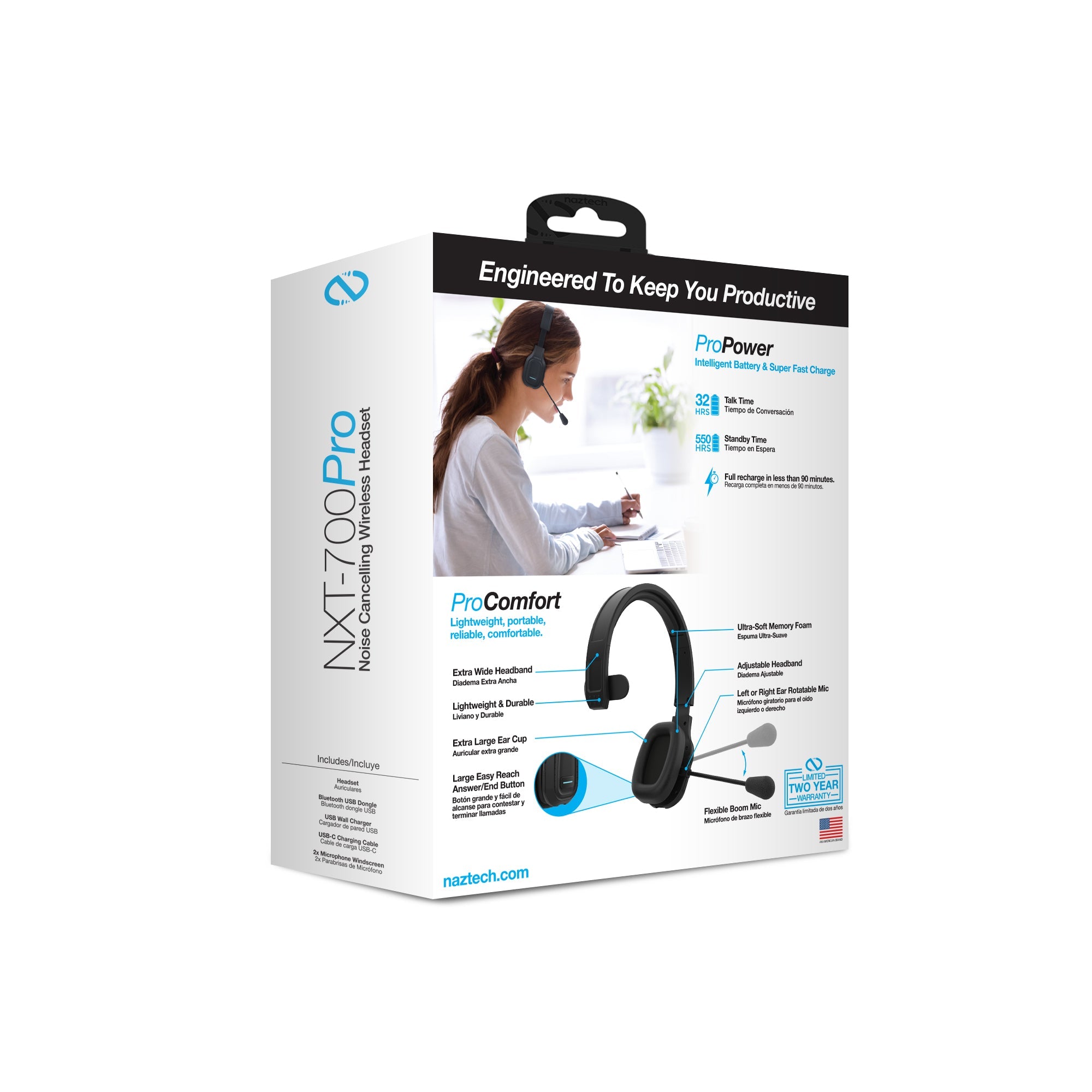 Naztech NXT-700 Xtreme Noise Cancelling Headset - Home Black